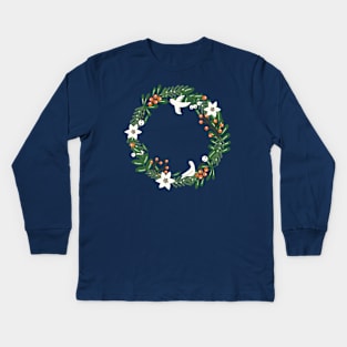 Christmas Wreath Kids Long Sleeve T-Shirt